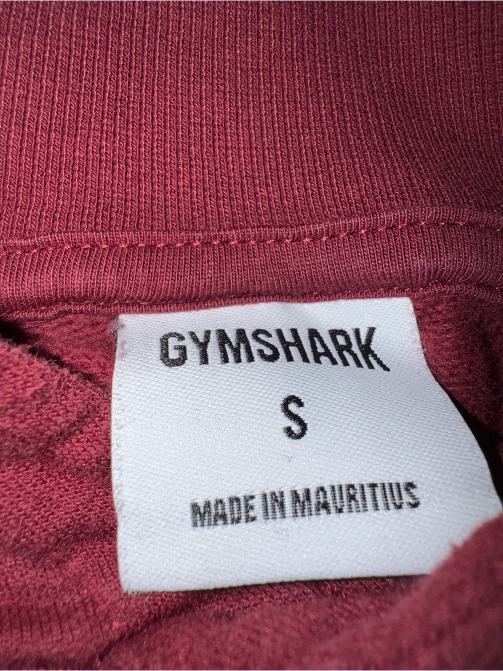 Gymshark Burgundy Cropped Hoodie with White Logo - Picture 4 of 5